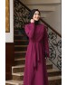 Manolya Tesettür Elbise - Mürdüm